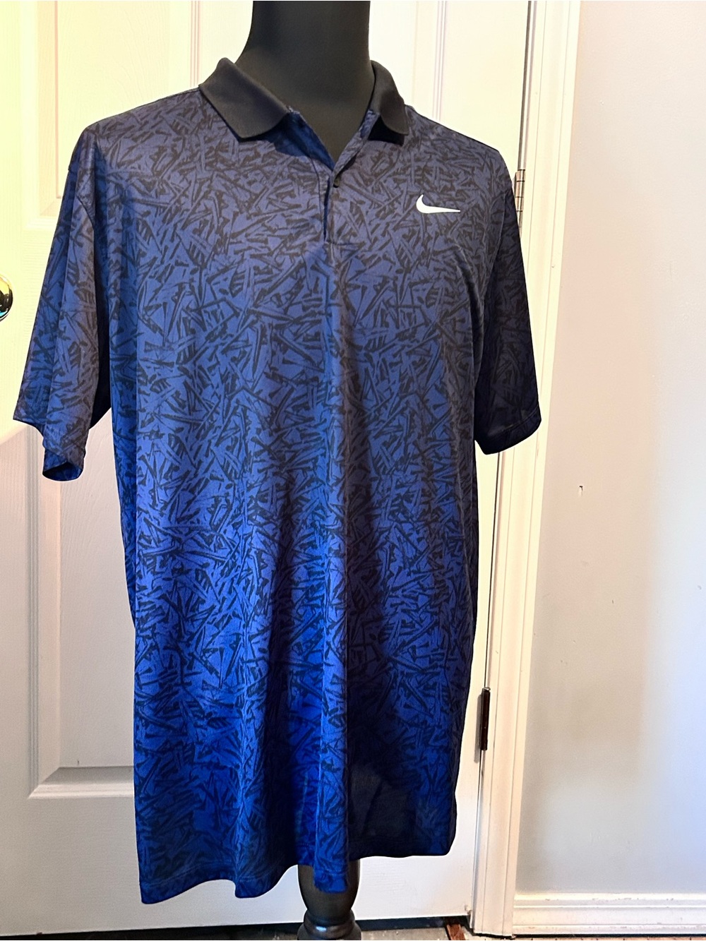 Nike Dri Fit Golf Polo XLarge Blue Black